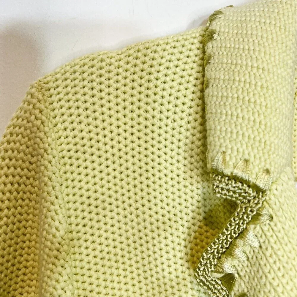 White + Warren Blazer M Jacket Womens Green Knit Embroidered Sweater Size Medium